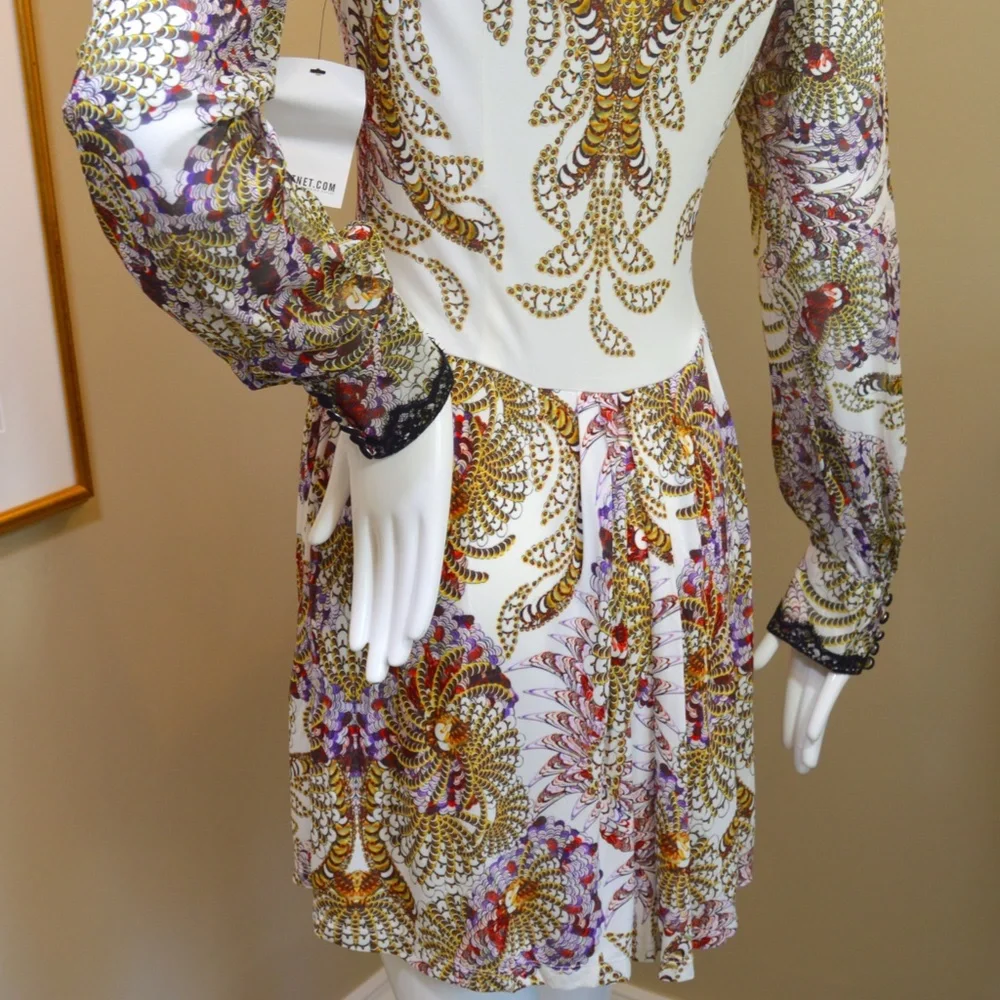 🆕🏷️Just Cavalli Multicoloured Baroque Print Fit & Flare Dress – - Picture 12 of 16